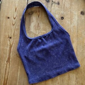 Wild Fable Purple Ribbed Halter Top